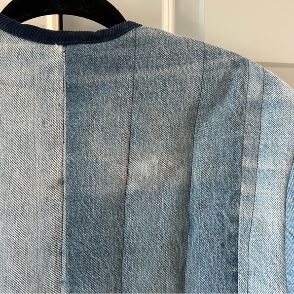 New Rare Redone 80s Denim Zip Puffer Jacket Indigo Reversible Levi’s Upcycled - Picture 9 of 9